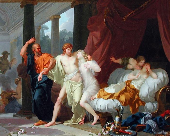 Baron Jean-Baptiste Regnault Socrate arrachant Alcibiade du sein de la Volupte